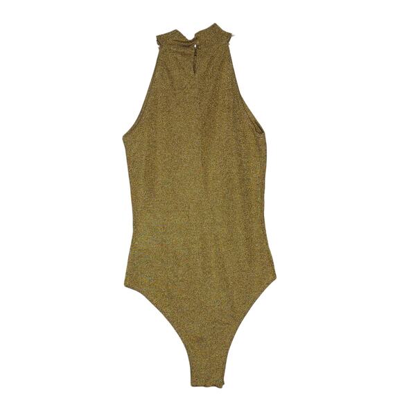 Tommy Hilfiger Zendaya X Tommy womens gold shimmer sleeveless body suit sz 4 NWT - Picture 7 of 7